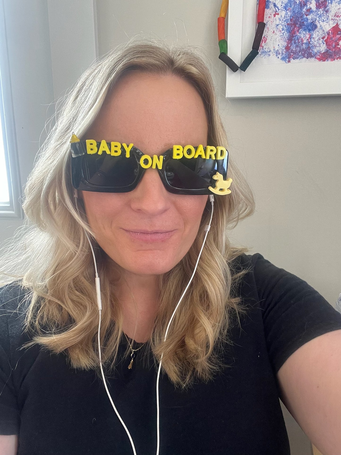 Woman wearing Baby On Board Sunglasses