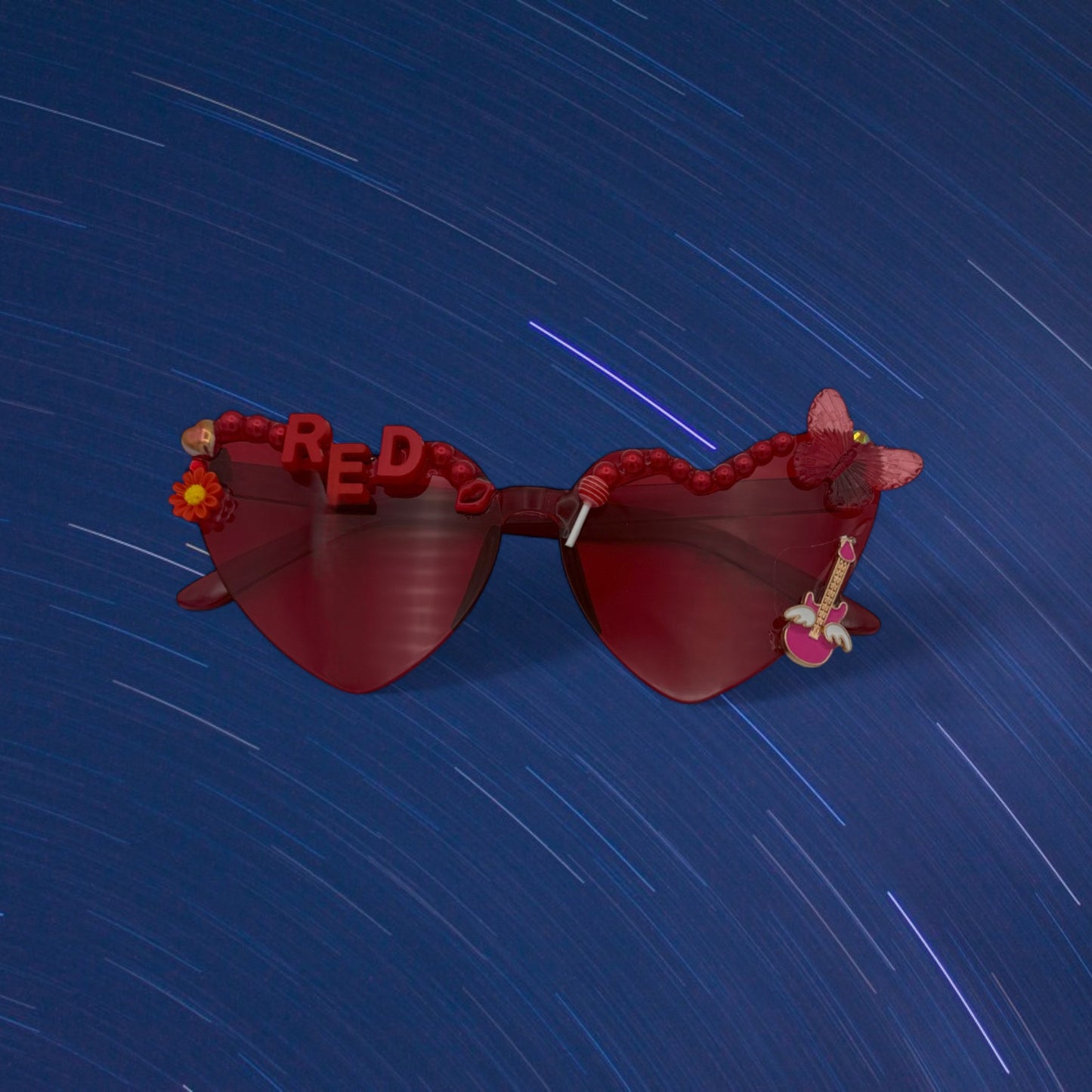 Red Heart Sunglasses with red charms