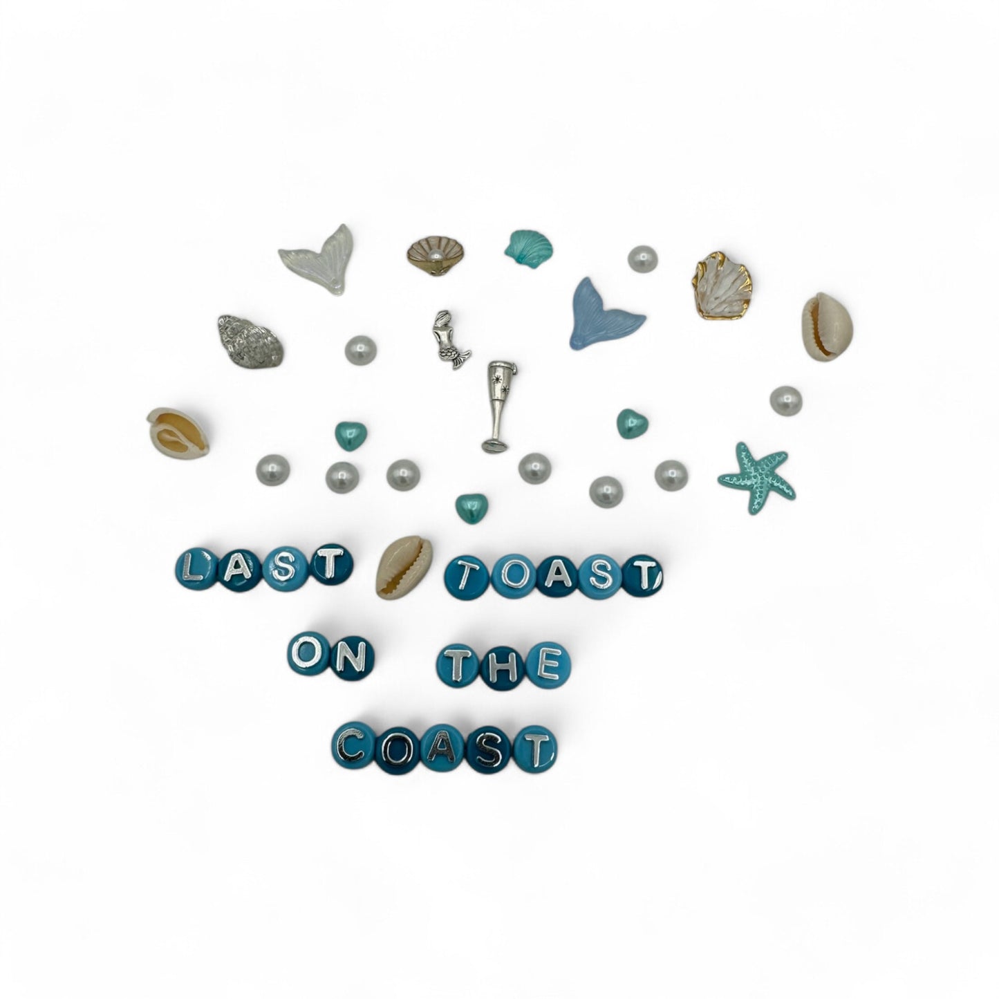 blue seashell charms mermaids last toast on the coast
