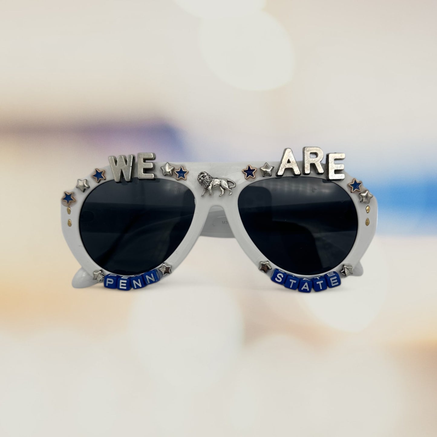 White Retro Aviator Unisex We Are Penn State Sunglasses