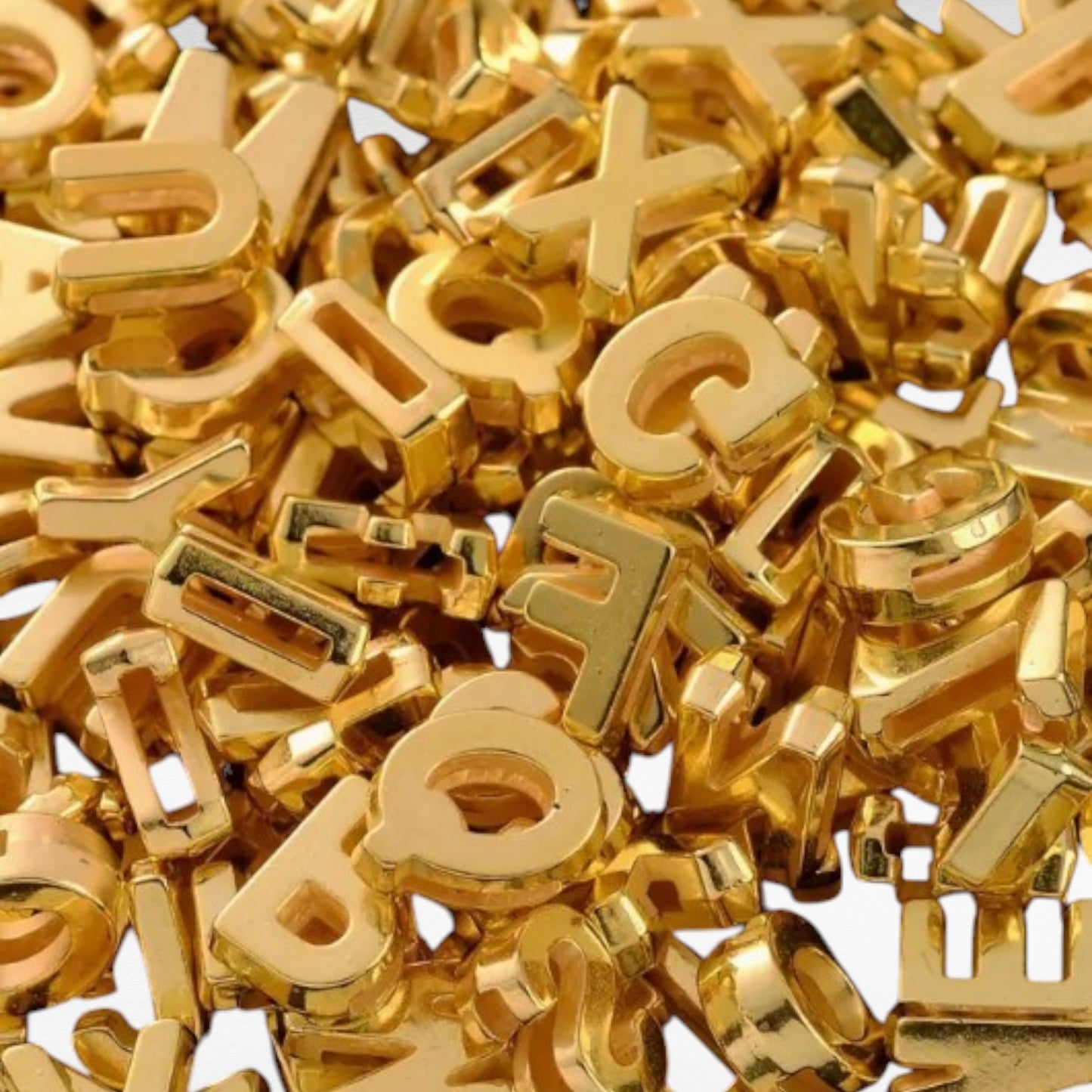 gold letter slide charms