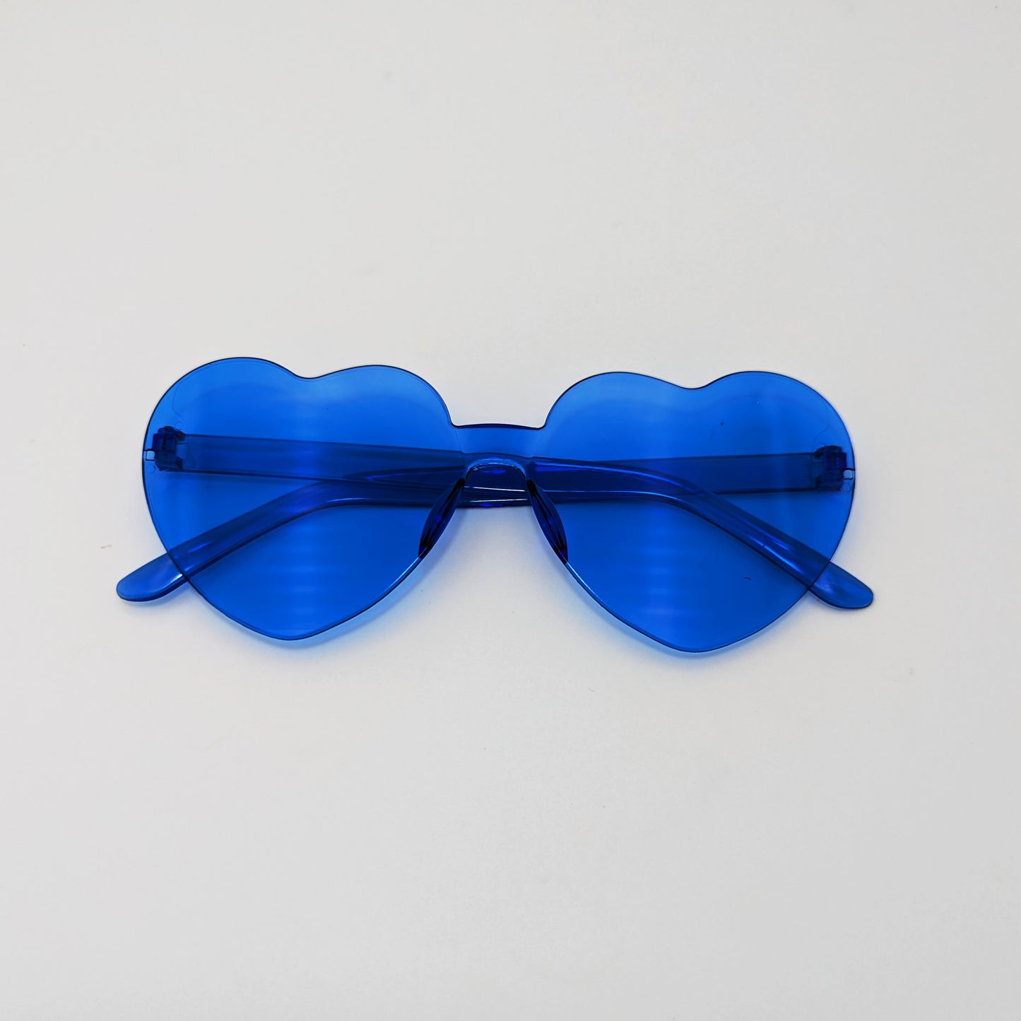 blue rimless heart sunglasses