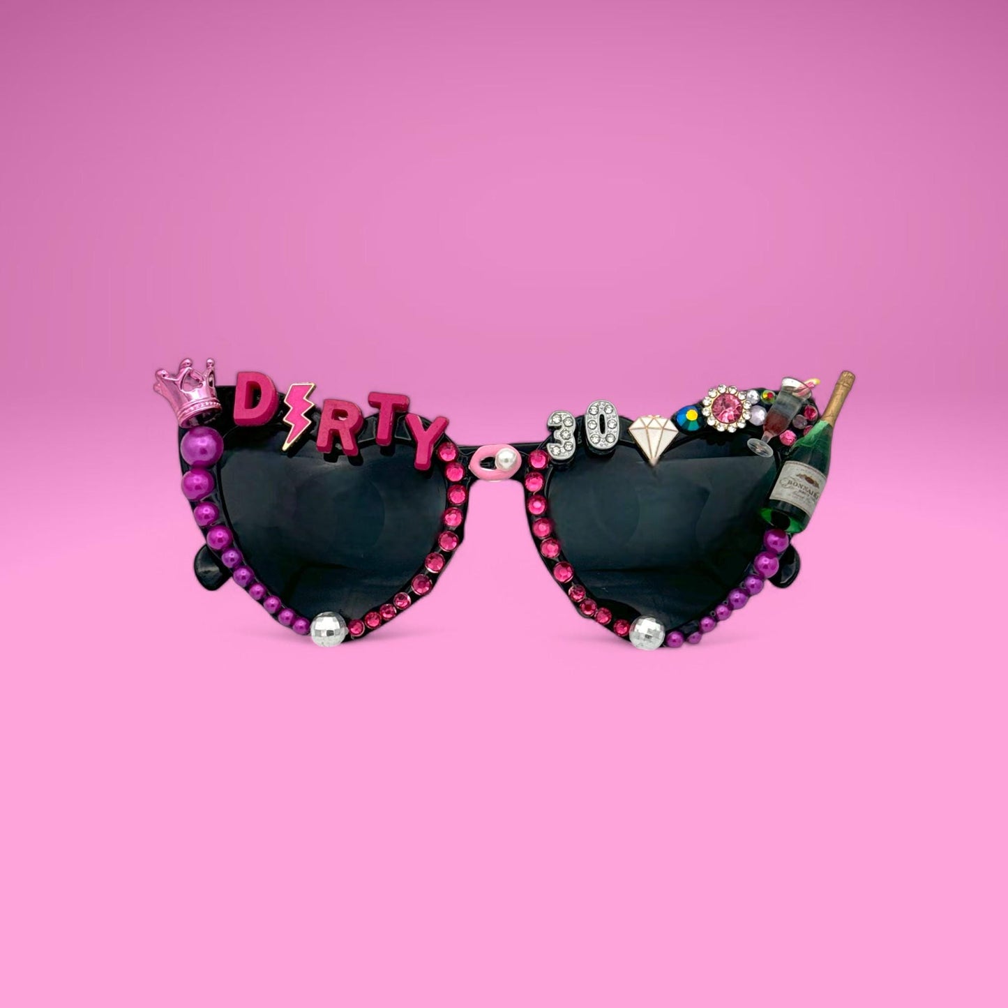 Dirty 30 Birthday Sunglasses, Personalized Birthday Sunglasses, Birthday Gift, I'm 30, Dirty Thirty, 30th Heart Glasses