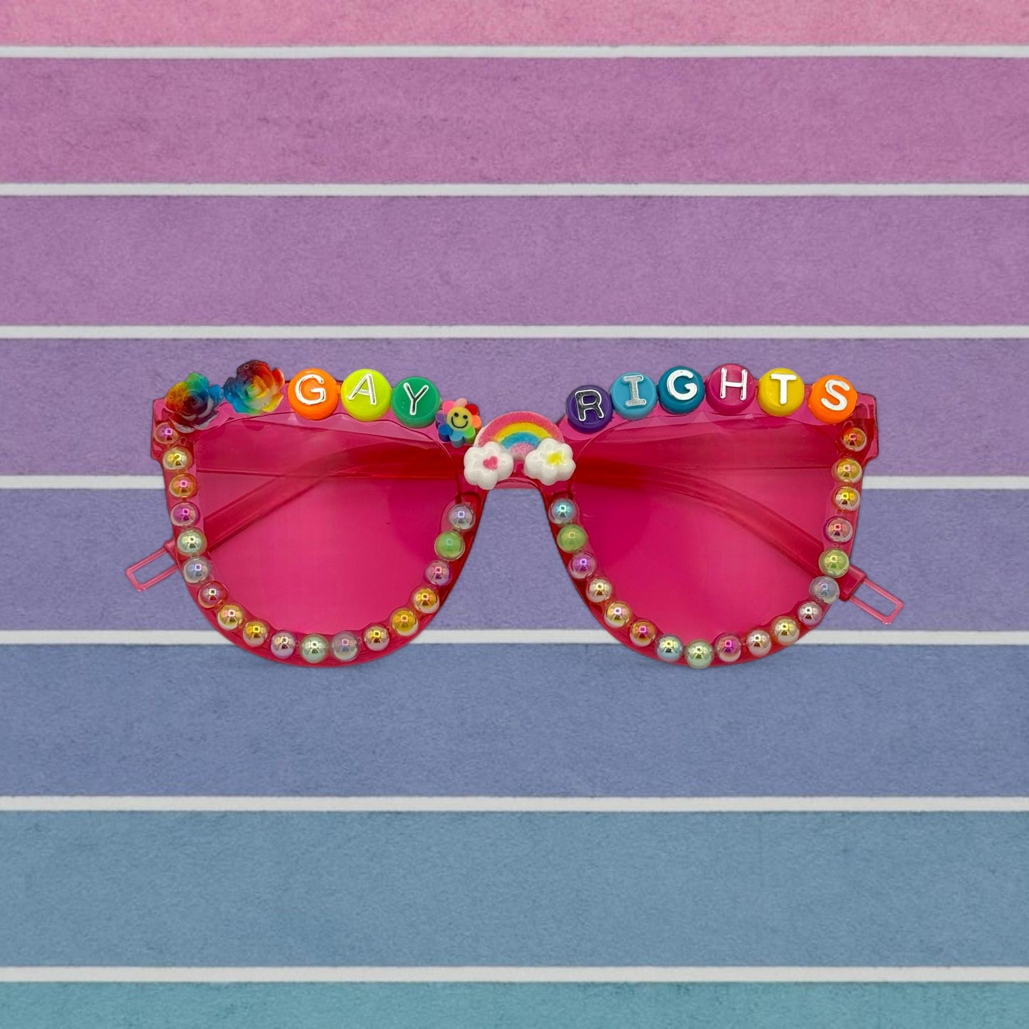 PRIDE Sunglasses / Gay Rights Sunglasses / Rainbow Shades / Bedazzled Sunglasses / Pride Parade / Pride Month / Party Sunglasses