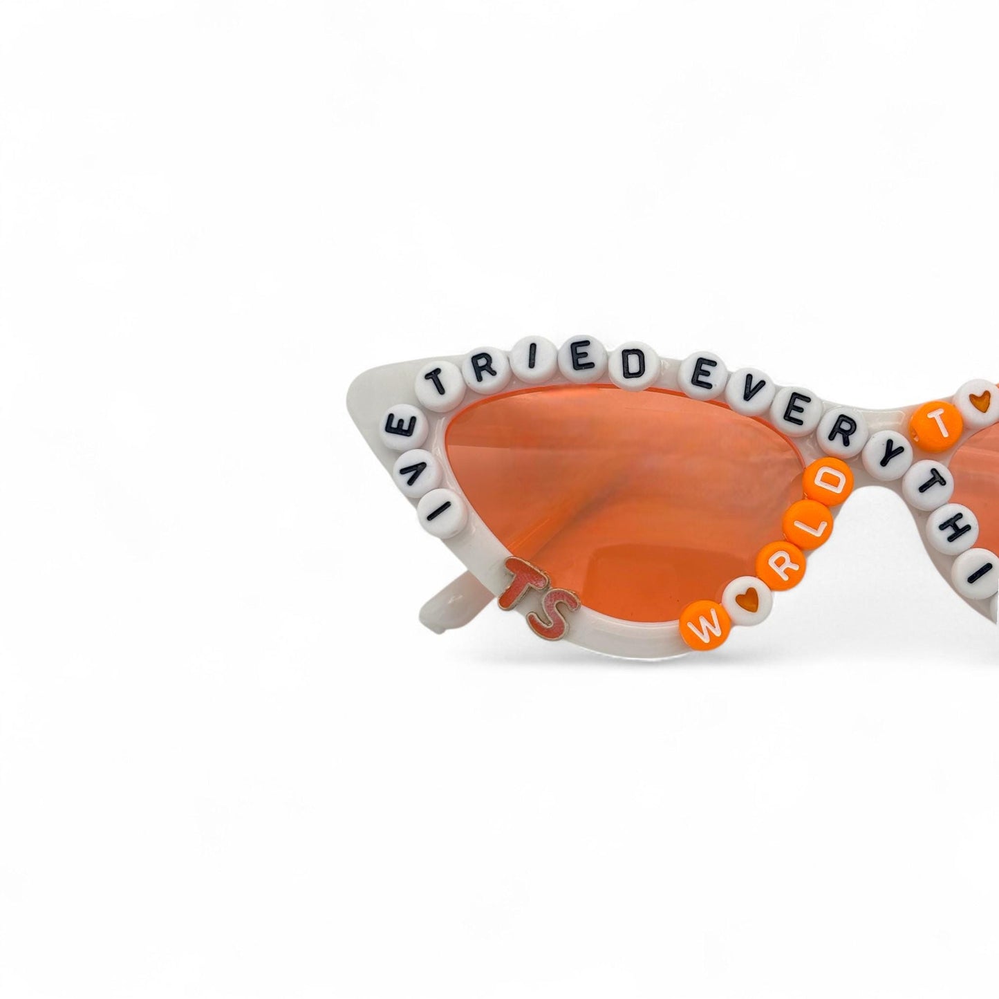 Teddy Swims Inspired I've Tried Everything But Therapy White Cat Eye Sunglasses, Fully Customized Teddy Swims Inspired Sunglasses,