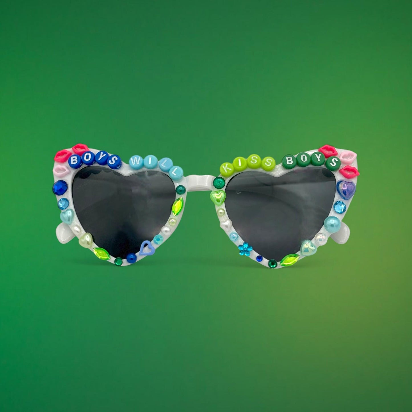 PRIDE Sunglasses / Boys Will Kiss Boys Sunglasses/ Pride Parade / Pride Month/ Gay Heart Sunglasses