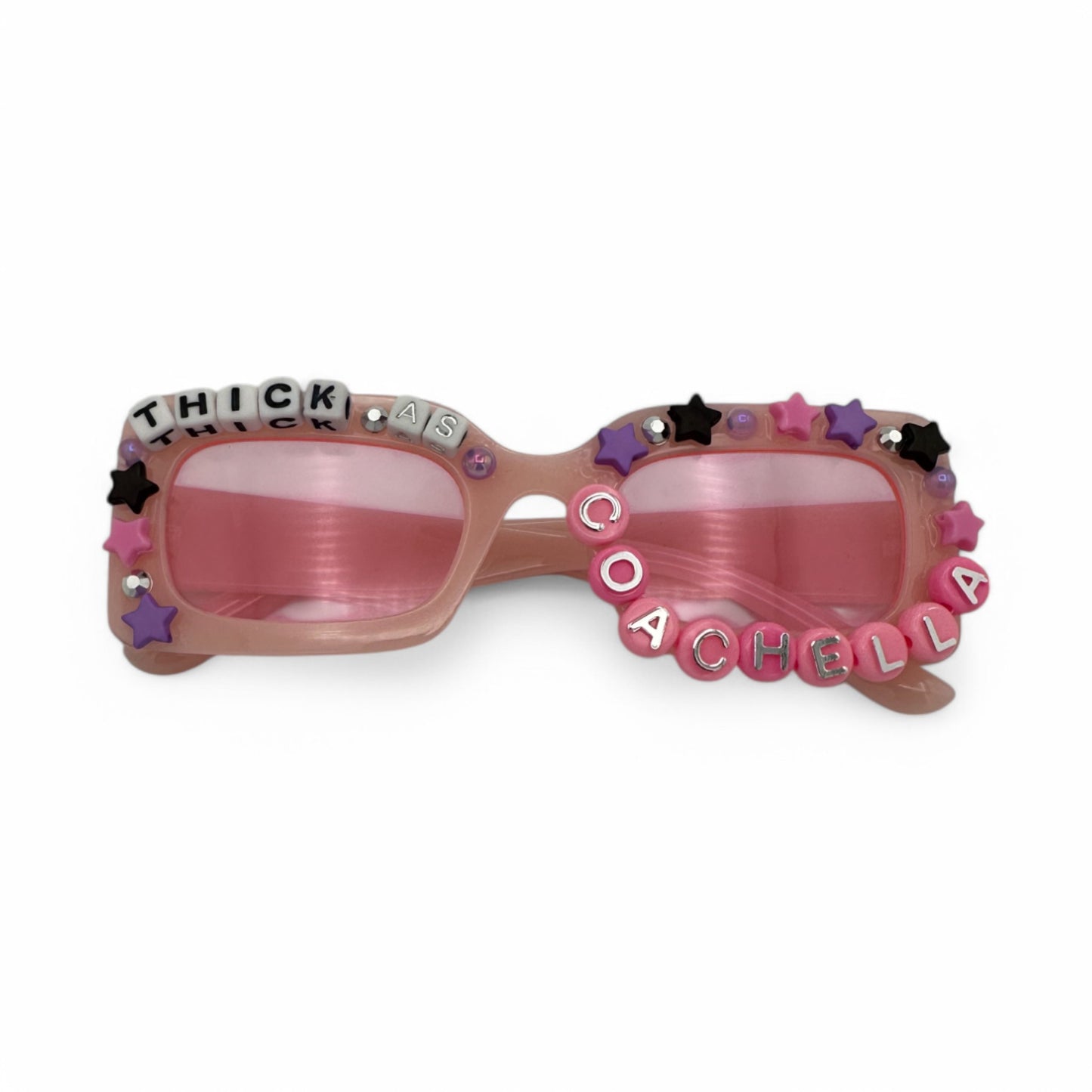 Pink rectangle charli xcx coachella sunglasses