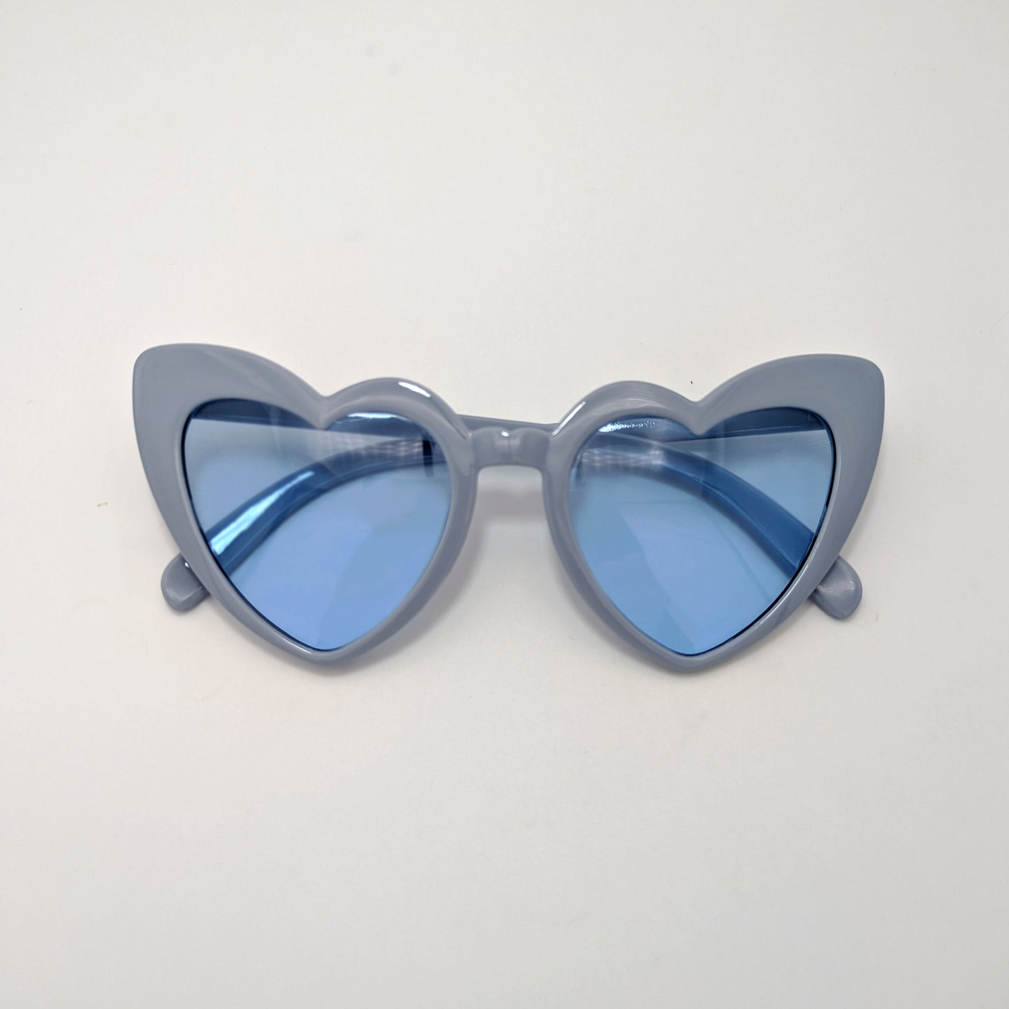 light blue retro heart sunglasses
