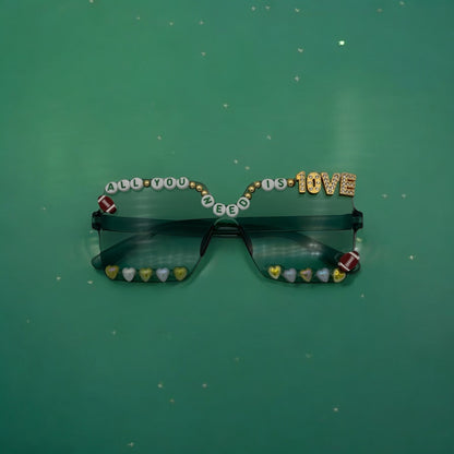 Green Square Studded Sunglasses All You Need is 10ve