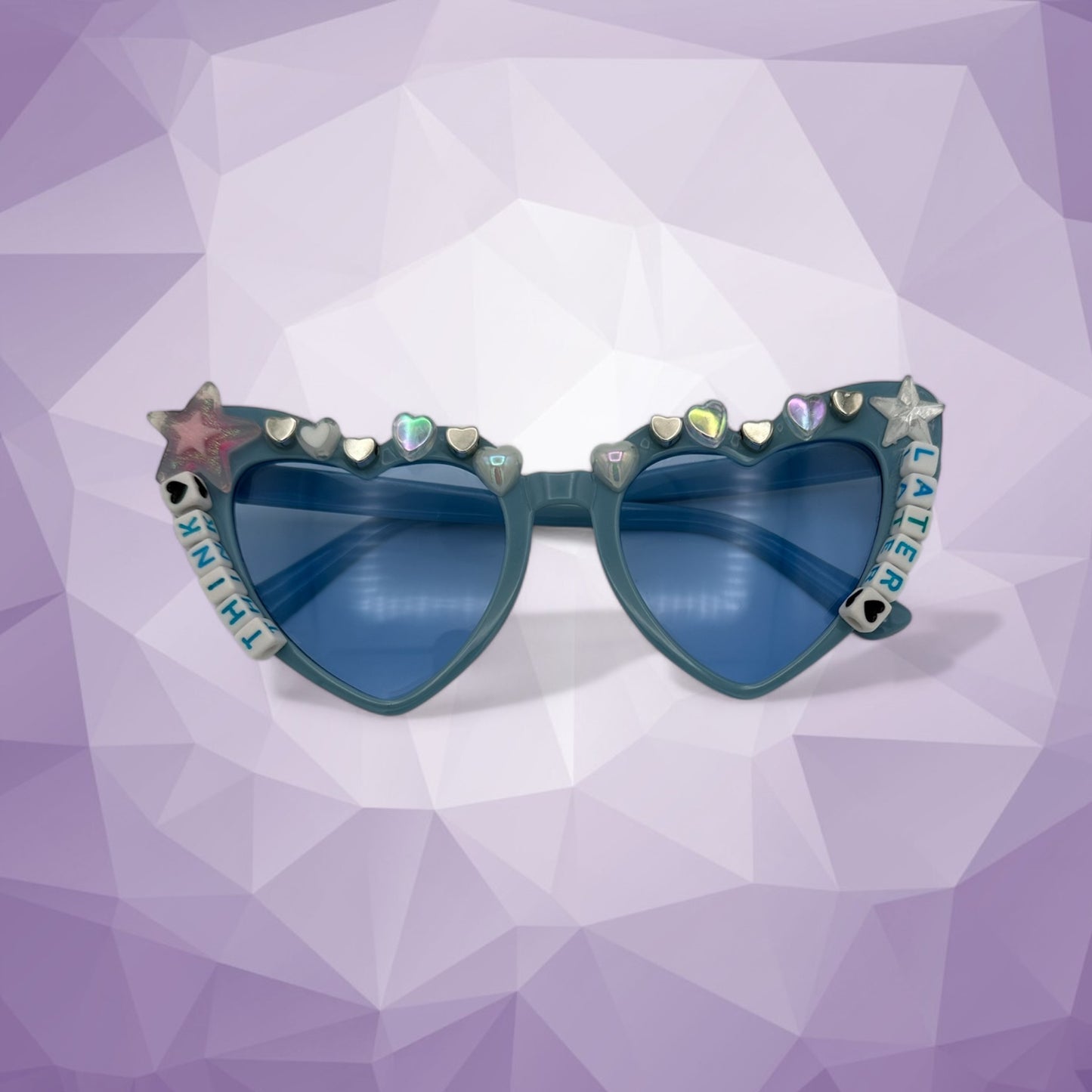 Blue heart sunglasses with star charms