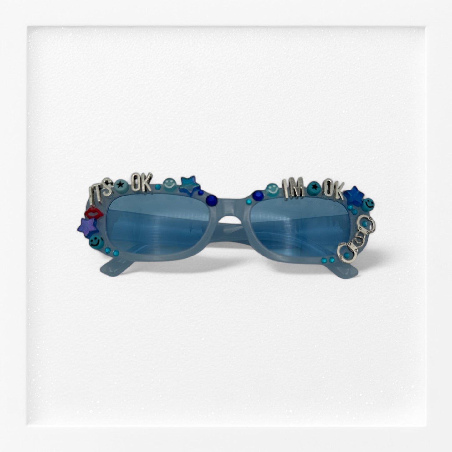 Example of finished product of sunglasses with charms