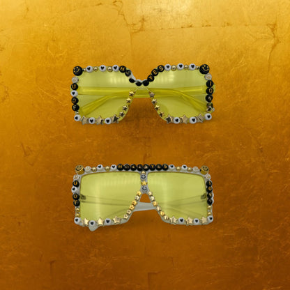 Yellow Square Iowa College Sunglasses