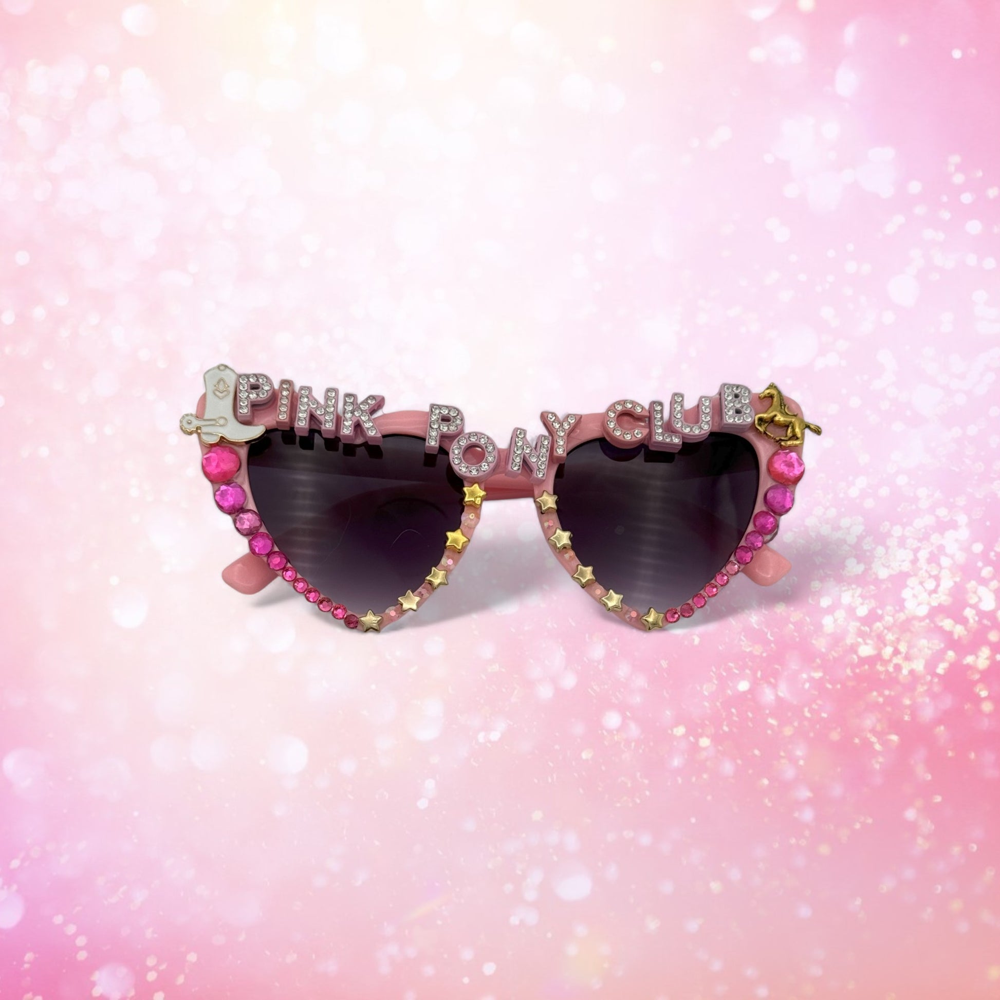 Pink heart sunglasses pink pony club rhinestone pink pearls