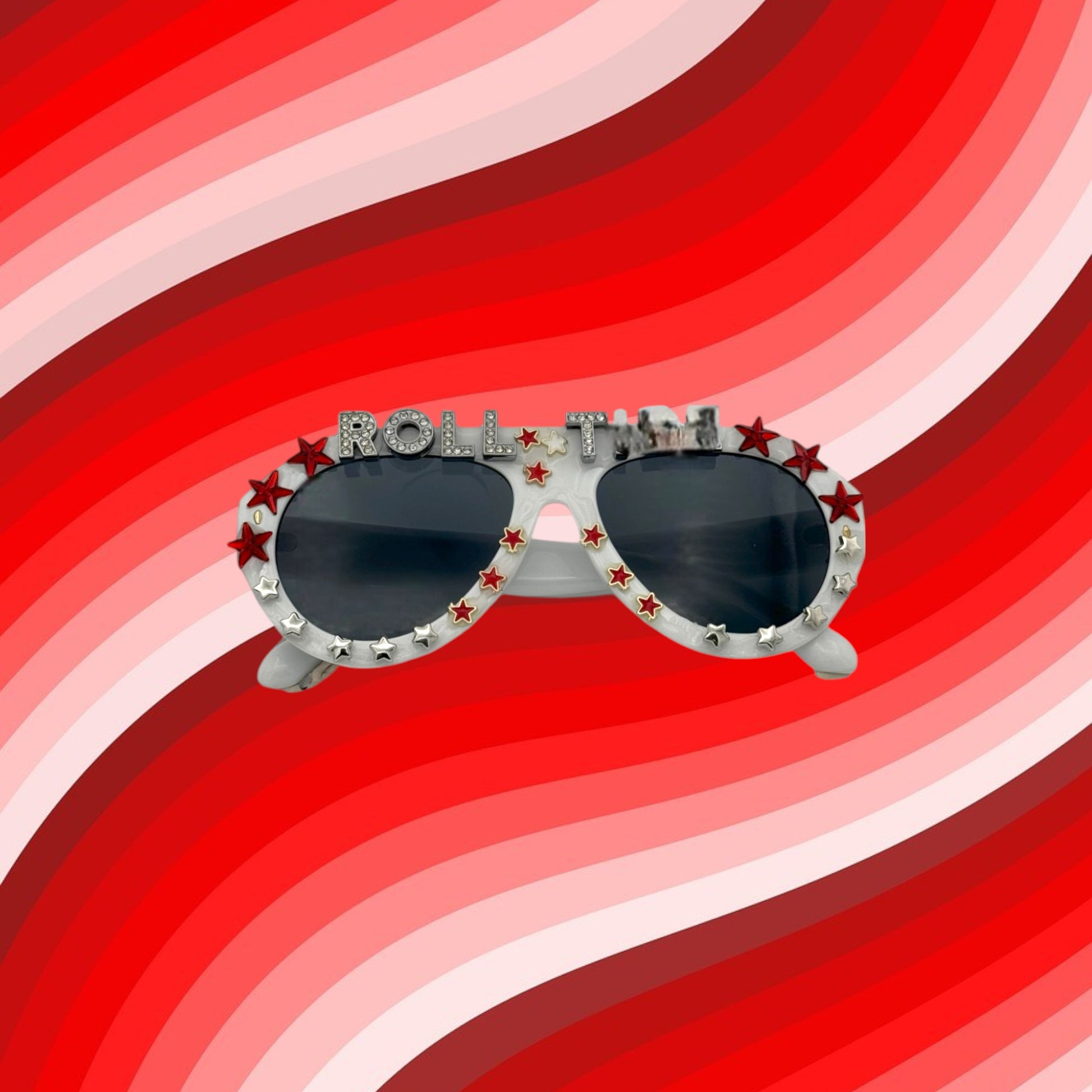 Roll Tide Retro Aviator Sunglasses in White