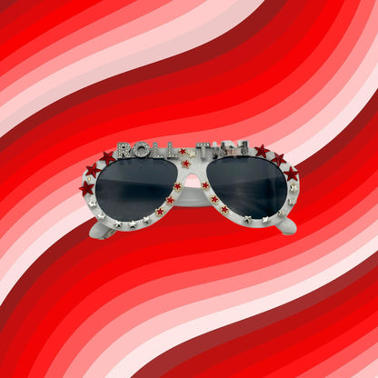 Roll Tide Retro Aviator Sunglasses in White