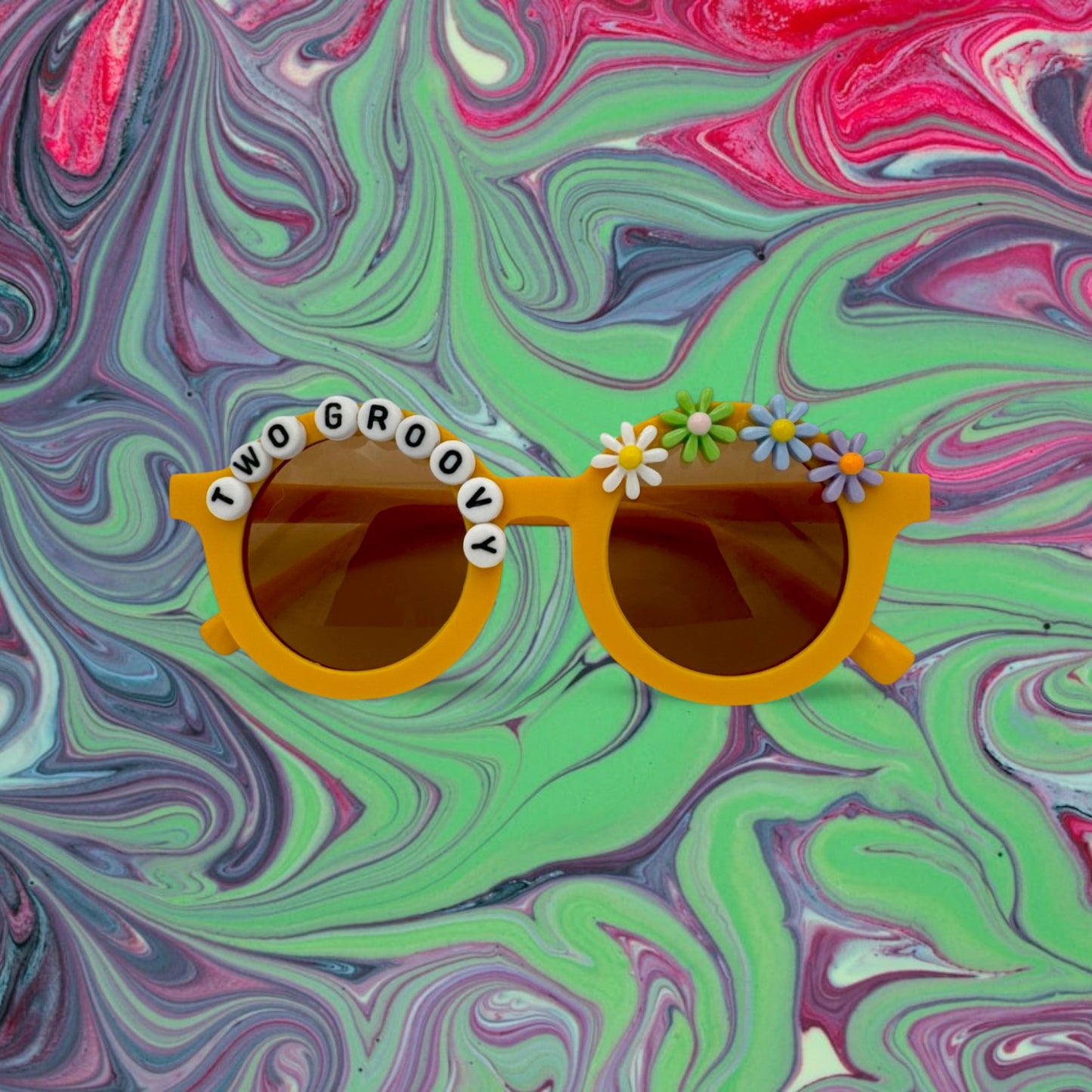 Round yellow 2 Groovy Sunglasses