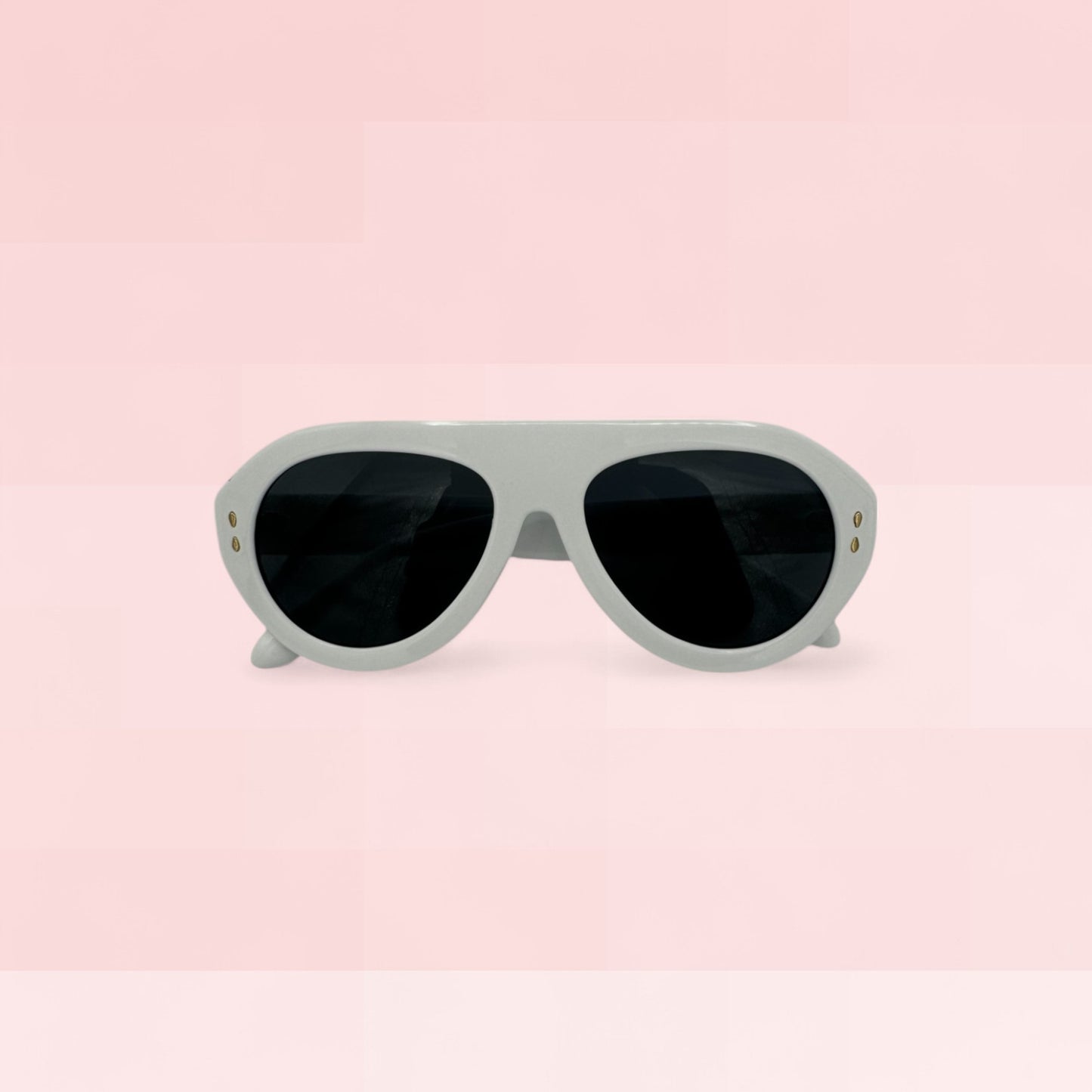 white retro aviator sunglasses