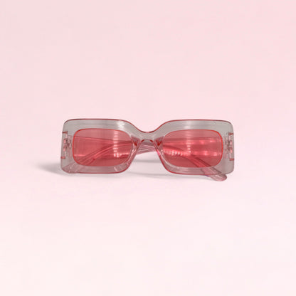 pink rectangle sunglasses