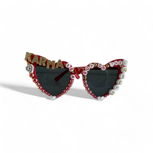 Red heart Taylor Swift Kansas City Chiefs Sunglasses