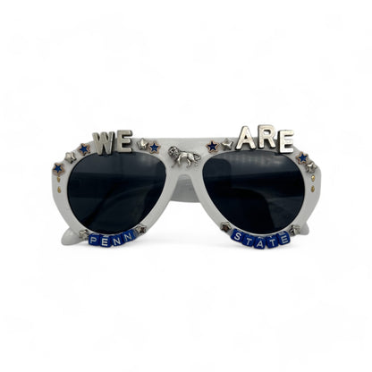 White Retro Aviator Unisex We Are Penn State Sunglasses