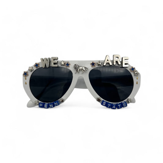 White Retro Aviator Unisex We Are Penn State Sunglasses