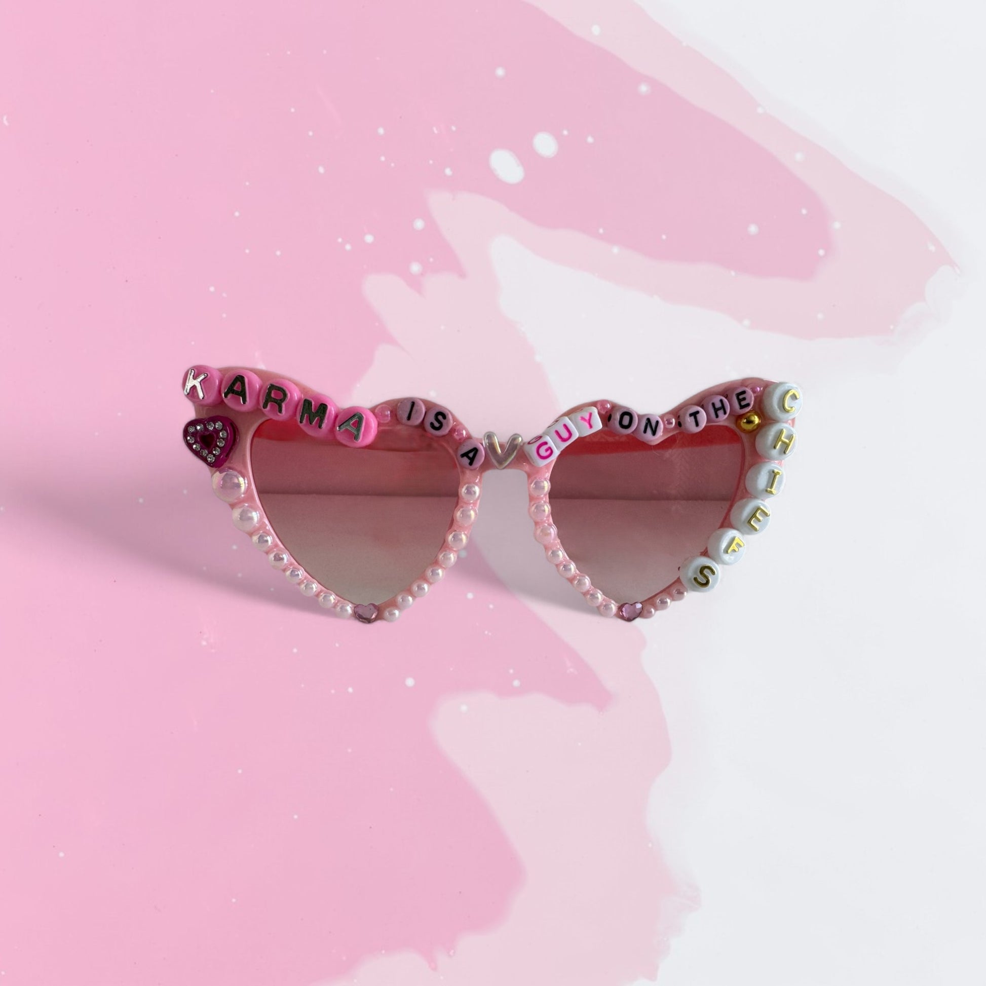 Pink heart Taylor Swift Kansas City Chiefs Sunglasses