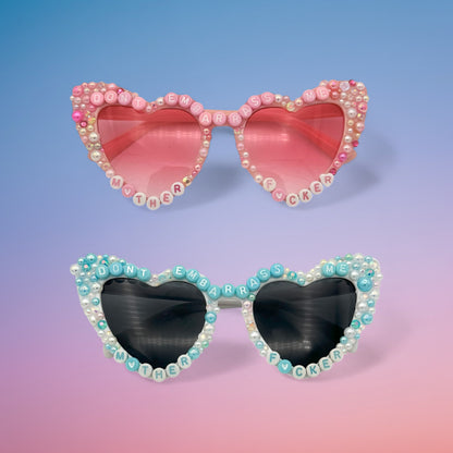 Pink Blue Sabrina Carpenter Heart Sunglasses Short & Sweet