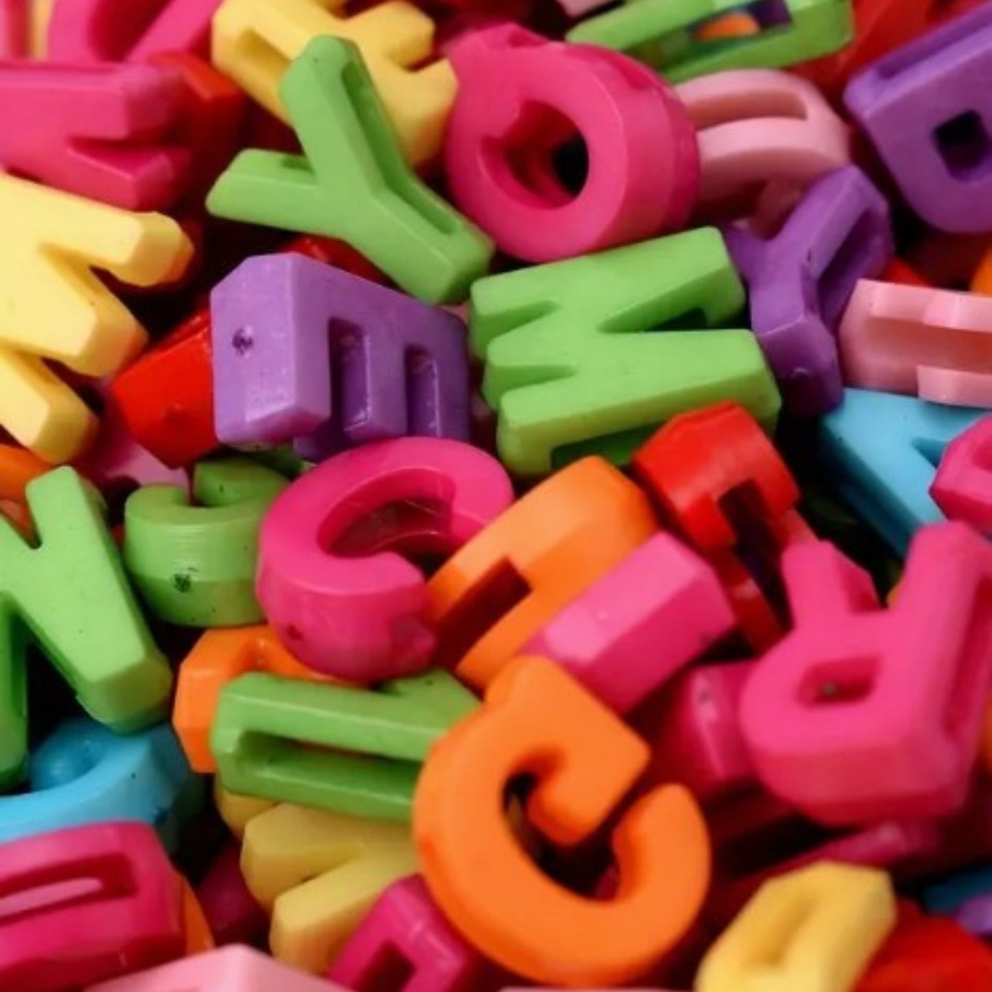 different color letter charms