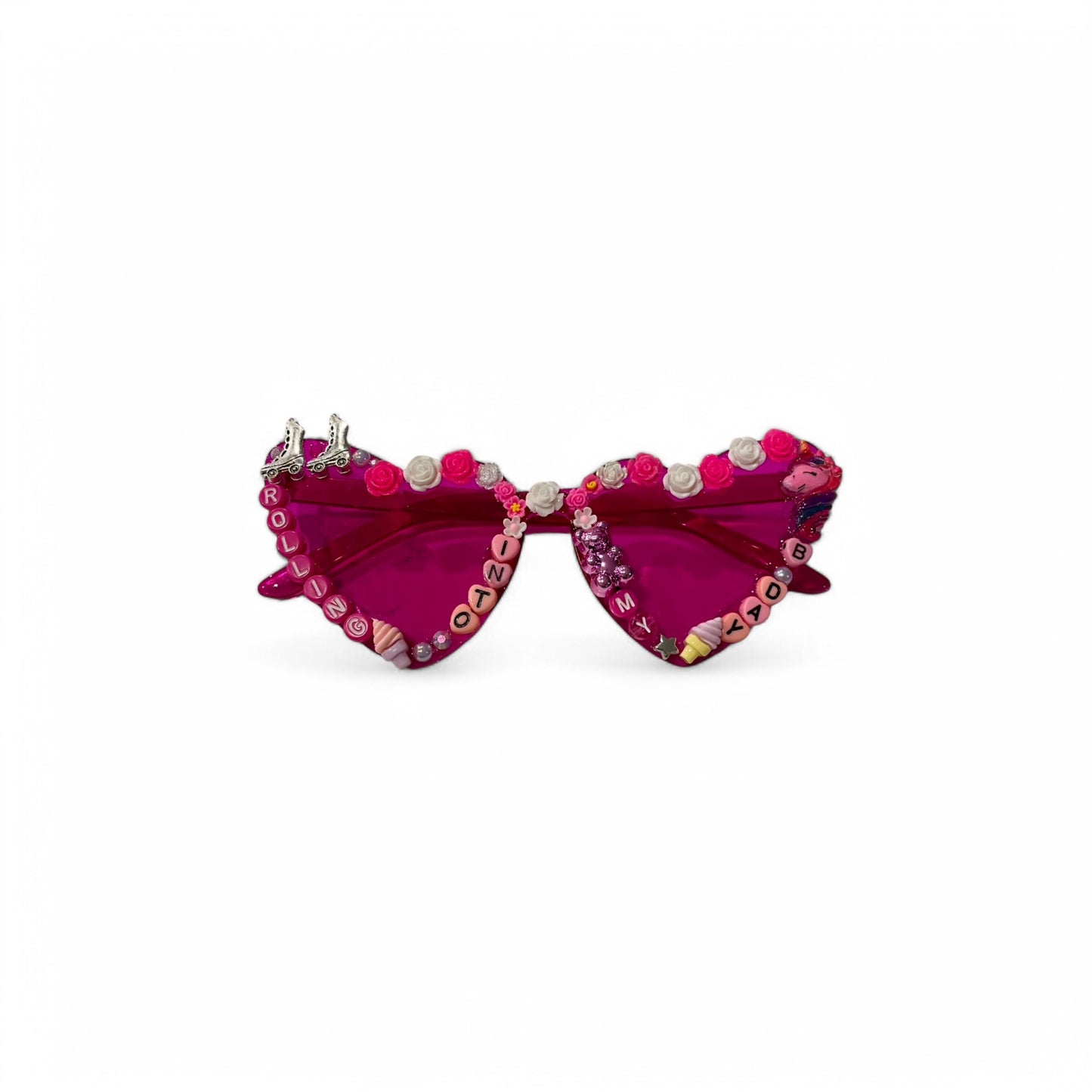 Pink Heart Roller Skating Sunglasses