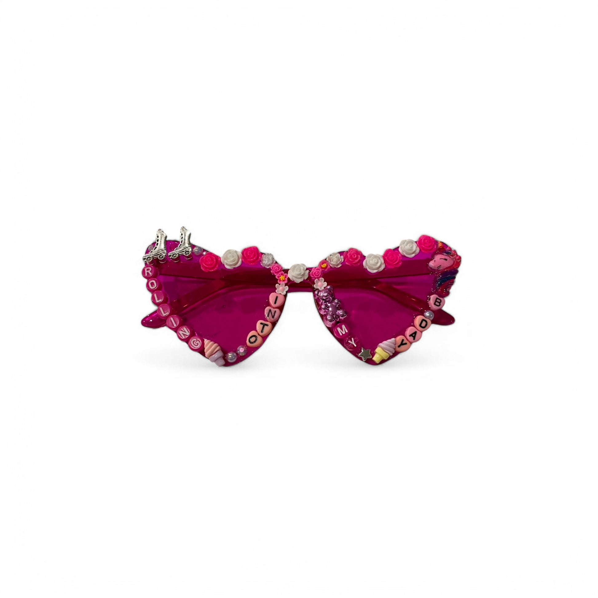 Pink Heart Roller Skating Sunglasses