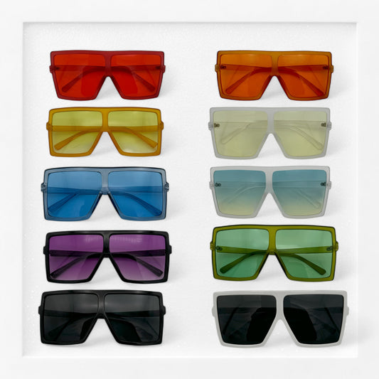 xl square sunglasses in multiple colors