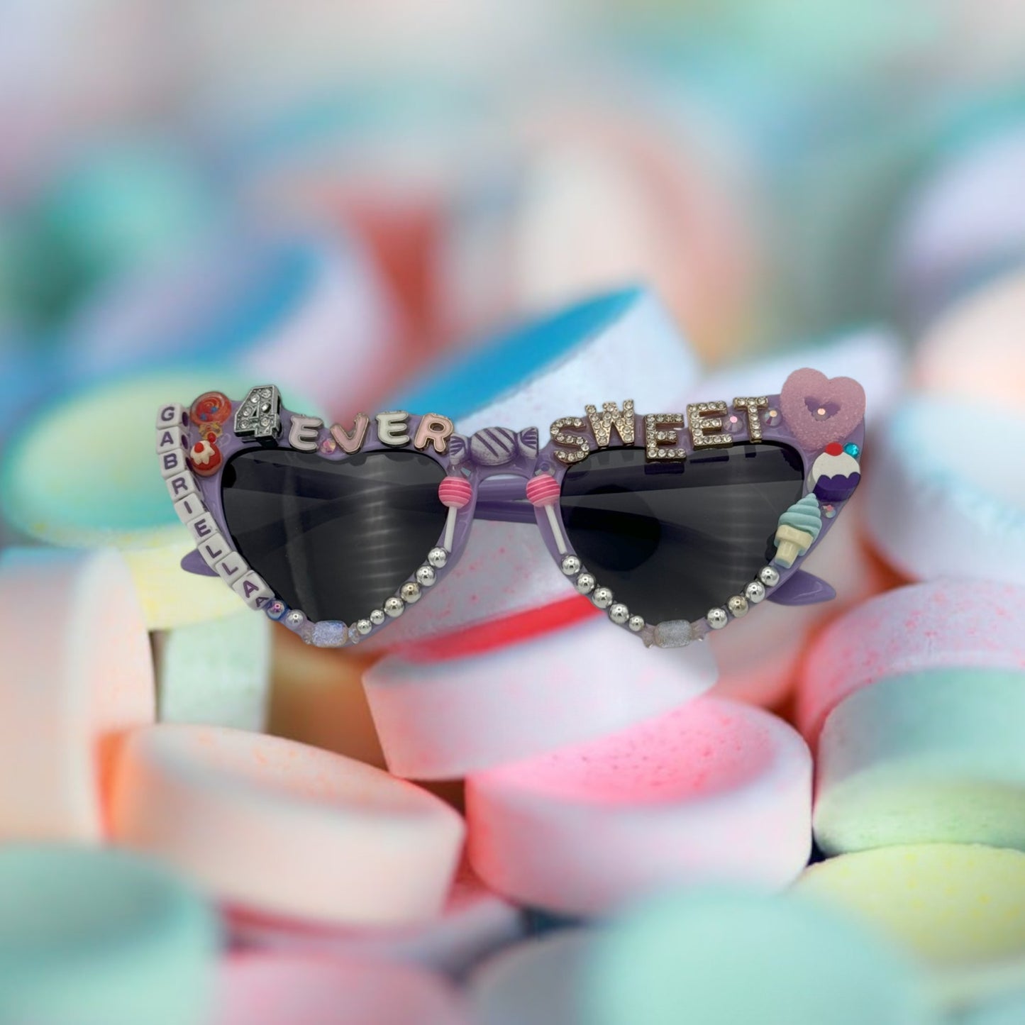 Custom girls birthday heart sunglasses