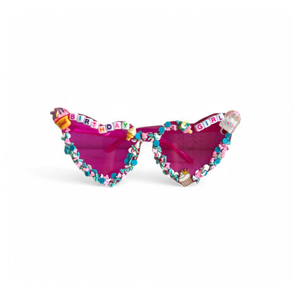 Pink heart sunglasses with sprinkles and ice cream