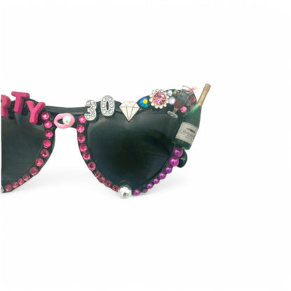 Dirty 30 Birthday Sunglasses, Personalized Birthday Sunglasses, Birthday Gift, I'm 30, Dirty Thirty, 30th Heart Glasses