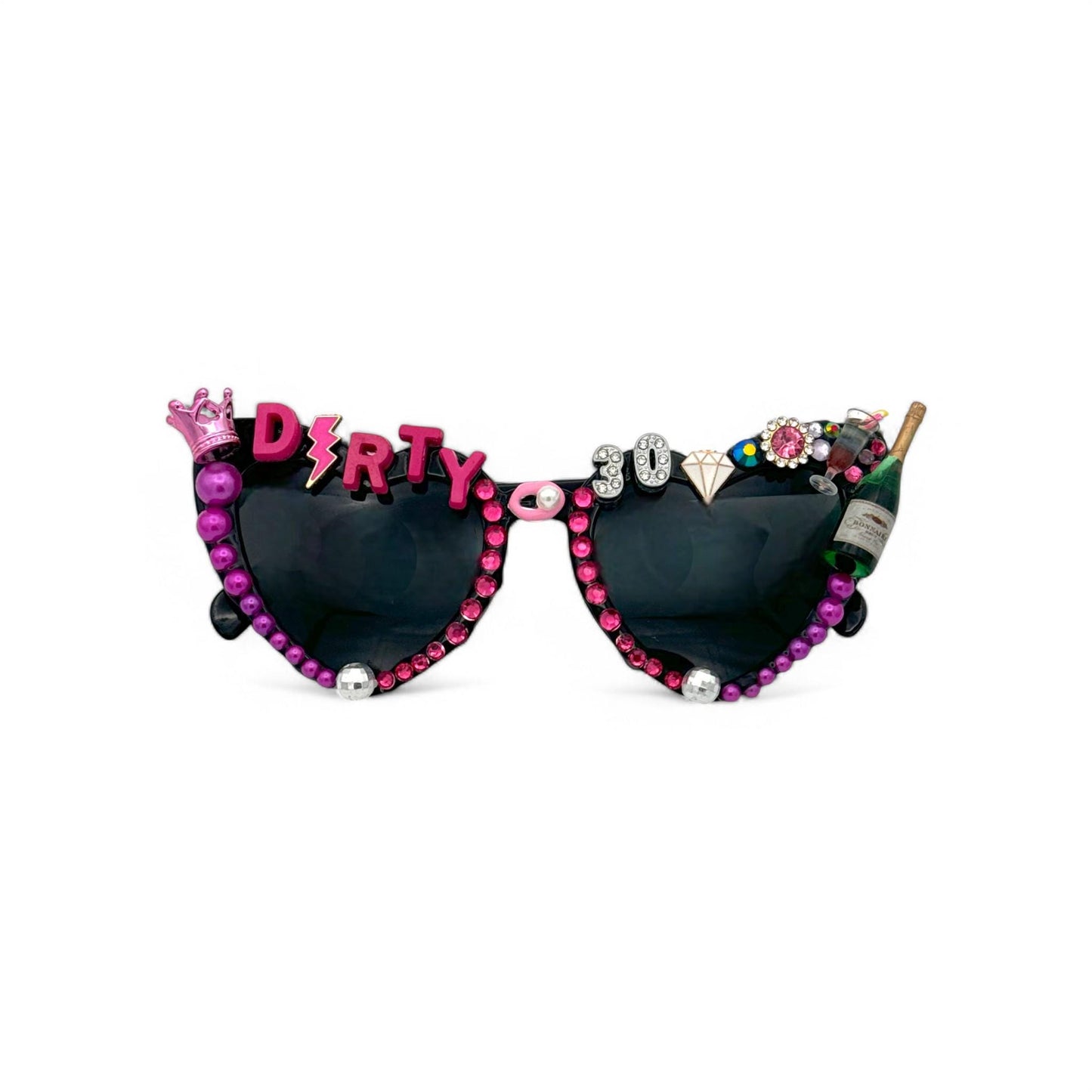 Dirty 30 Birthday Sunglasses, Personalized Birthday Sunglasses, Birthday Gift, I'm 30, Dirty Thirty, 30th Heart Glasses