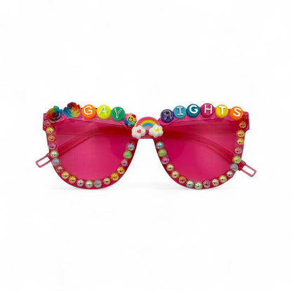 PRIDE Sunglasses / Gay Rights Sunglasses / Rainbow Shades / Bedazzled Sunglasses /  Pride Parade / Pride Month / Party Sunglasses