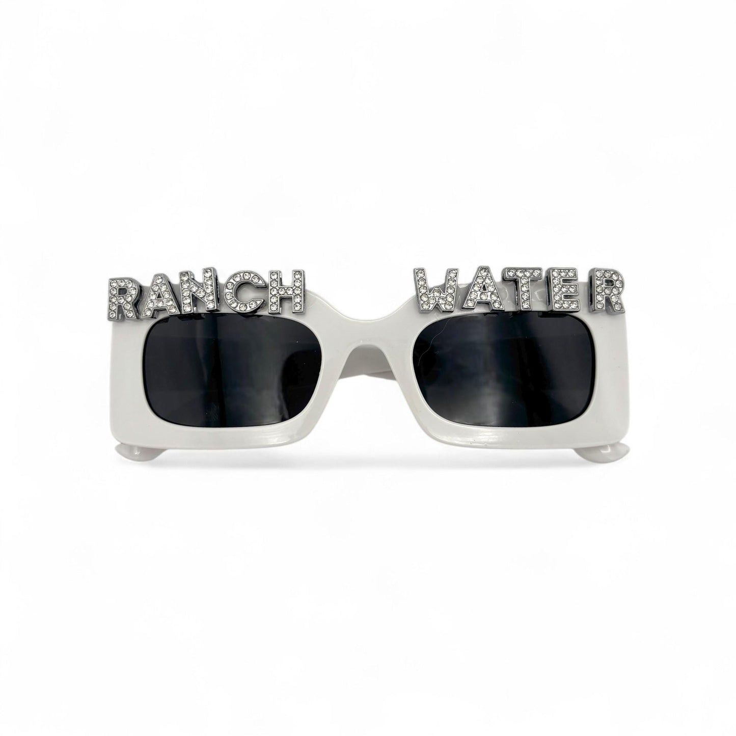 Sunglasses with 'Ranch Water' text on a white background
