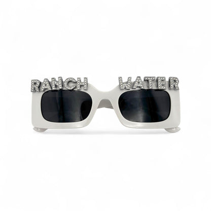 Sunglasses with 'Ranch Water' text on a white background