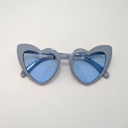 light blue retro heart sunglasses